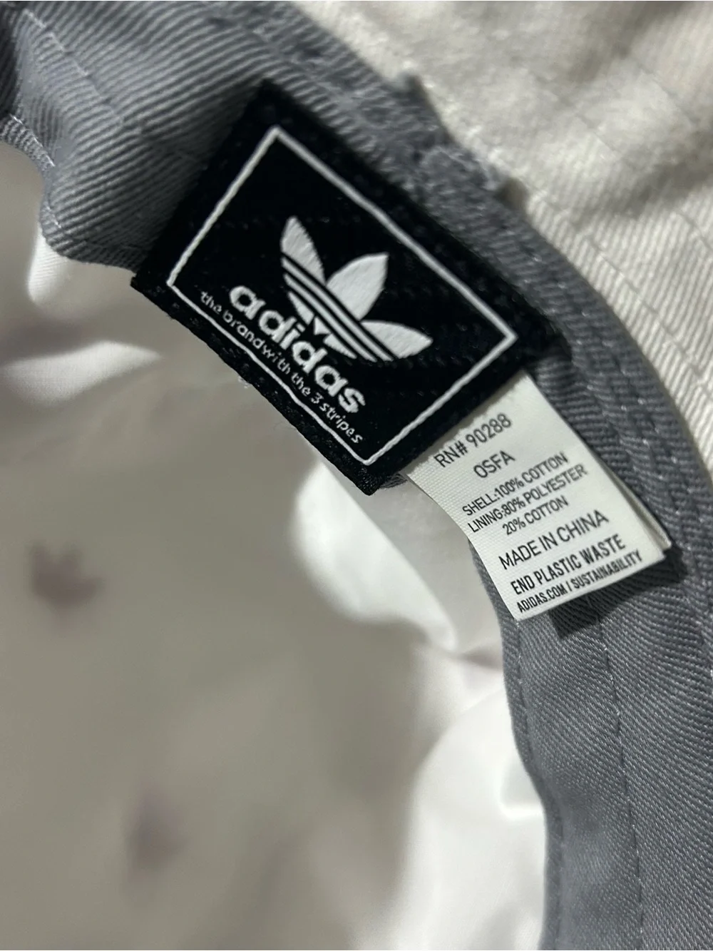 Adidas Logo Print White Bucket Hat